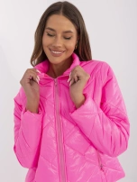 Hurt Fluo różowa pikowana kurtka bez kaptura
