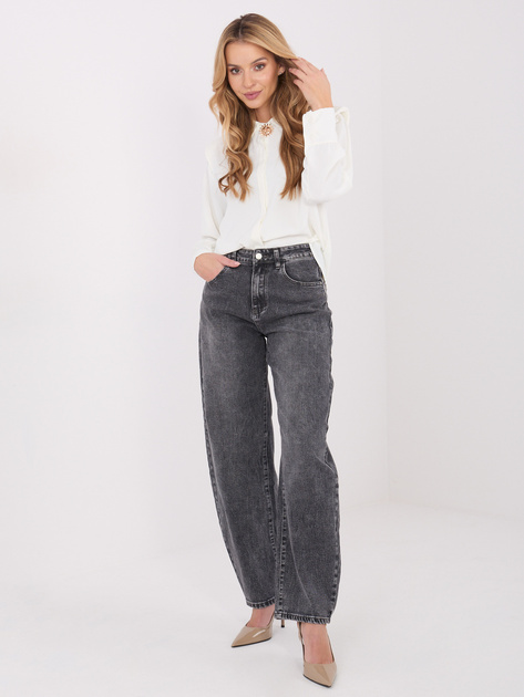 Ecru rozpinana koszula broszką