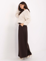 Ciemnobrązowe dresowe spodnie palazzo 