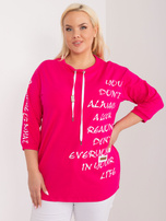 Hurt Fuksjowa casualowa bluzka plus size z bawełny