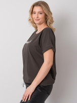 Ciemna khaki bluzka plus size Mavis