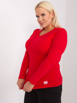 Hurt Czerwona bluzka plus size z okrągłym dekoltem