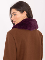 Fioletowy futrzany komin damski