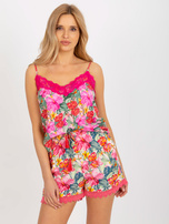 Hurtownia Fuksjowy top w kwiaty na ramiączkach FRESH MADE