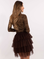 Hurt Ciemnobrązowa tiulowa spódnica z podszewką Suerta OCH BELLA
