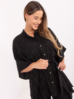 Czarny muślinowy komplet na lato