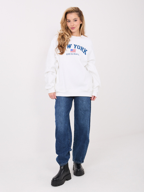 Ecru ocieplana bluza bez kaptura