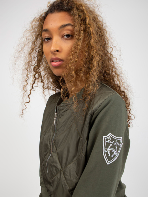 Hurt Khaki pikowana bluza bomberka z kieszeniami RUE PARIS