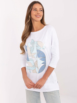 Hurtownia Biała luźna bluzka damska z bawełny