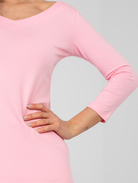 Pastelowa różowa bawełniana bluzka basic RUE PARIS