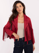 Czerwona kowbojska kurtka bez zapięcia RUE PARIS