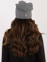 Hurt Ciemnoszara czapka zimowa ze ściągaczem RUE PARIS