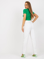 Hurtownia online Białe spodnie garniturowe z wysokim stanem 