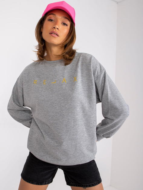 Szara melanżowa bluza dresowa z napisem Damiette