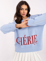 Hurt Jasnoniebieska damska bluza bez kaptura z bawełny