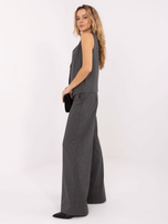 Ciemnoszara garniturowa kamizelka w paski RUE PARIS