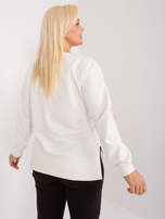 Didmeninė Ecru bluzonė plus size su ilgomis rankovėmis.