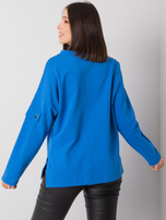 Niebieska bluzka plus size z kieszenią na rękawie Lunnara