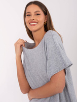 Hurtownia Szary sweter oversize z dodatkiem wiskozy