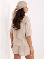 Beżowy letni komplet z koszulą OCH BELLA