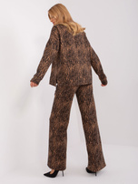 Hurt Camelowo-czarny komplet casualowy z szerokimi spodniami