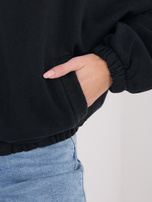 Czarna rozpinana bluza oversize z bawełny 
