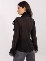 Czarna rozpinana koszula z wiązaniem