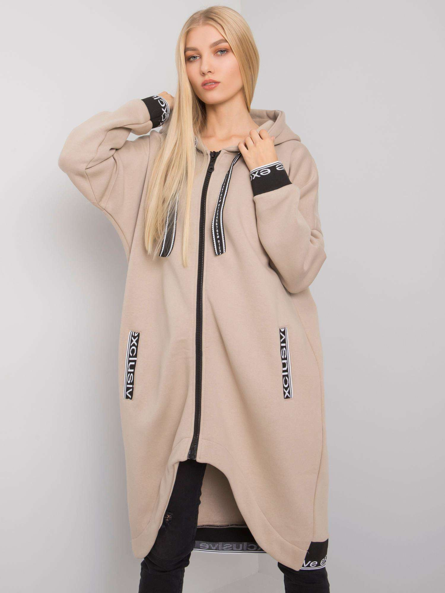 Beige rozepínací mikina s kapucí Mayar.