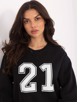 Czarna damska bluza oversize z nadrukiem