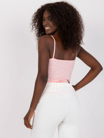 Różowy melanżowy top basic na ramiączkach 