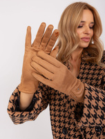 Hurt Camelowe eleganckie rękawiczki damskie