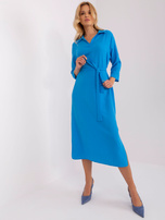 Hurt Blue midi dress for everyday wear made of viscose.