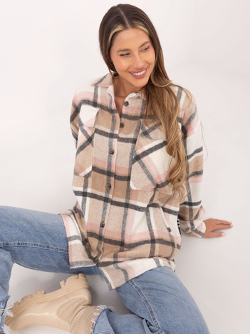 Hurtownia Koszula w kratę z kieszeniami i długim rękawem