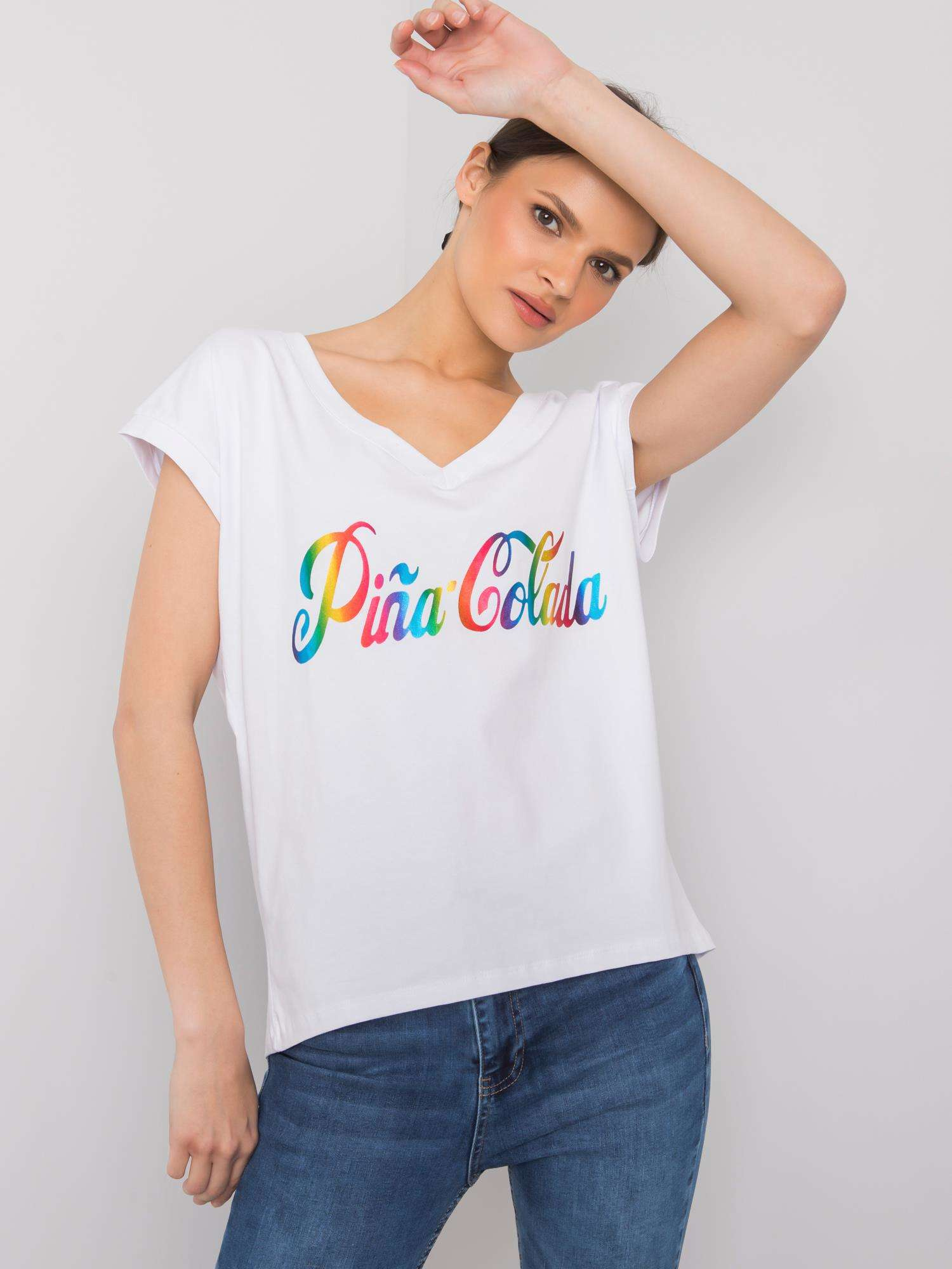 Biały t-shirt z nadrukiem Hollis
