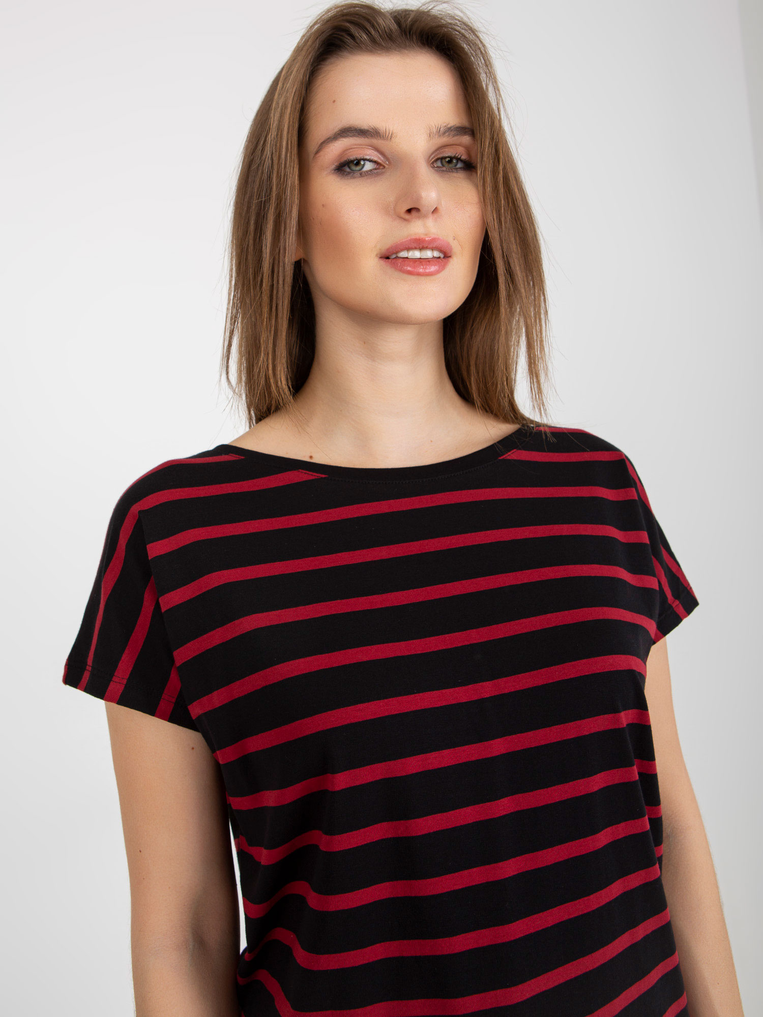 Hurt Black-Red Women's Striped T-Shirt BASIC FEEL GOOD.