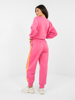 Tmavě růžový souprava z teplákovky s mikinou bez kapuce RUE PARIS.