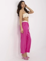 Hurtownia Fuksjowe casualowe spodnie z kieszeniami