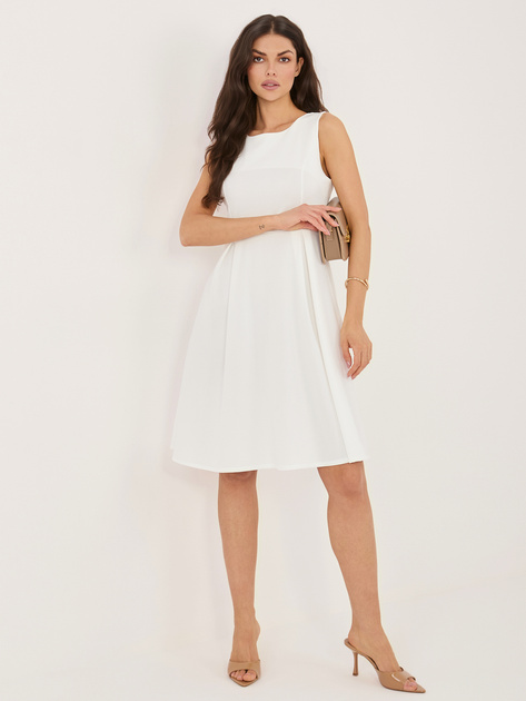 Ecru elegancka sukienka na wesele