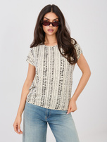 Jasnobeżowa letnia bluzka z gumką na dole SUBLEVEL 