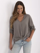 Ciemnoszara bawełniana koszula z muślinu