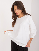 Hurtownia online Ecru bawełniana bluzka z rękawem 3/4