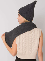 Ciemnoszary komplet dzianinowy na zimę RUE PARIS