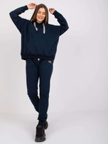 Granatowy komplet dresowy z kapturem Alejandra