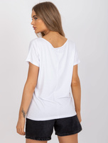 Biały t-shirt damski w serek Aileen 