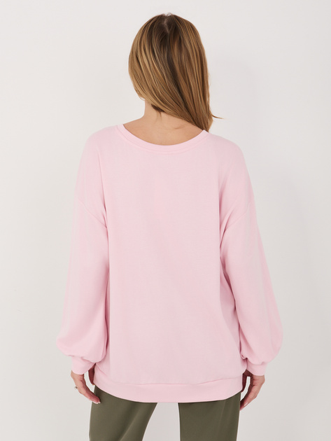 Jasnoróżowa damska bluza z owocowym haftem RUE PARIS