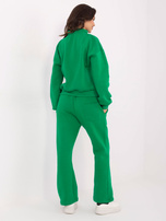 Zielony ocieplany komplet z bluzą kangurką