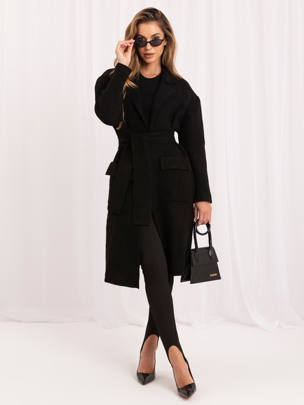 Schwarzer Cardigan mit Bindung Cordie RUE PARIS.