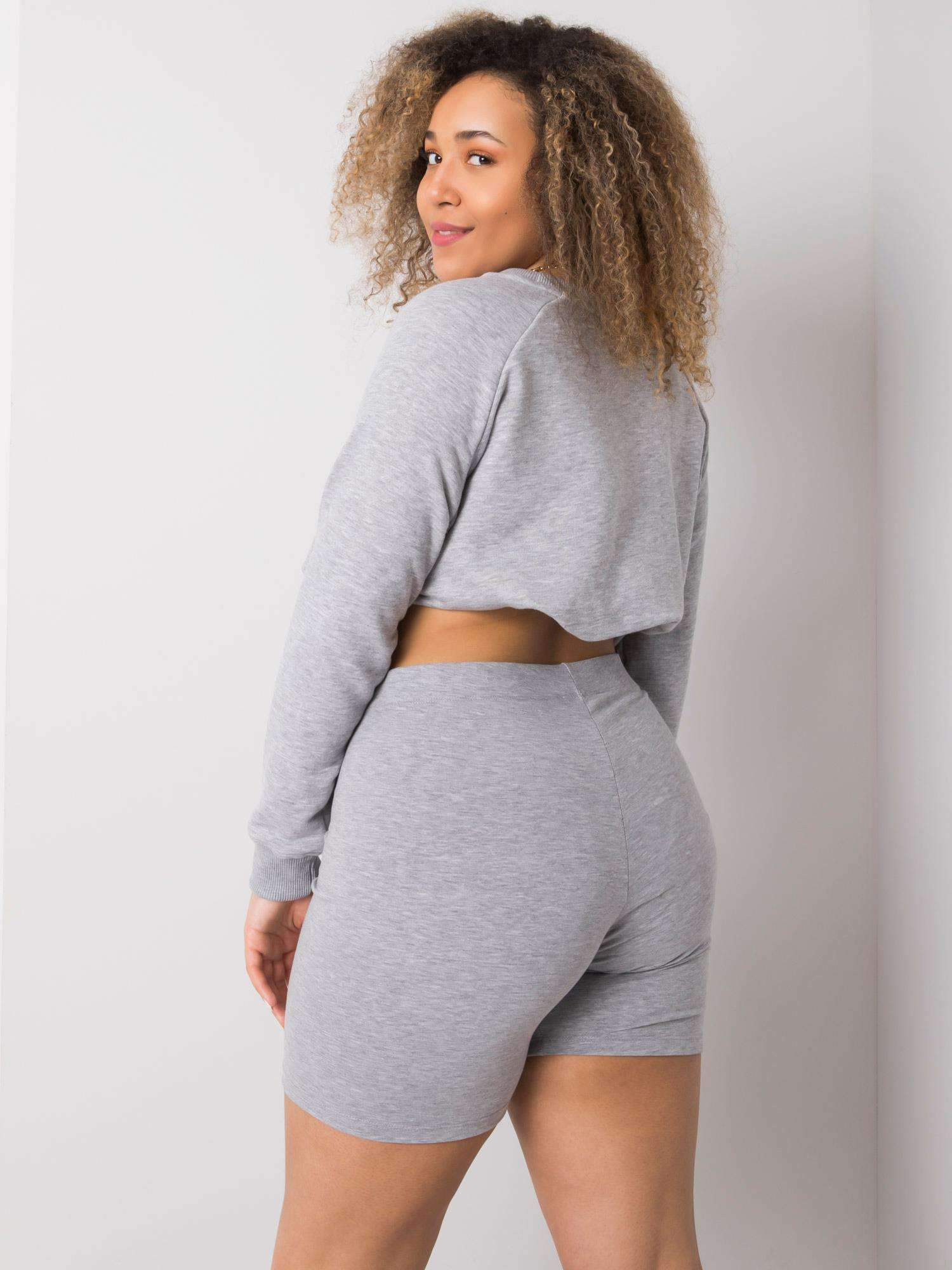 Szare szorty plus size z bawełny Alessia