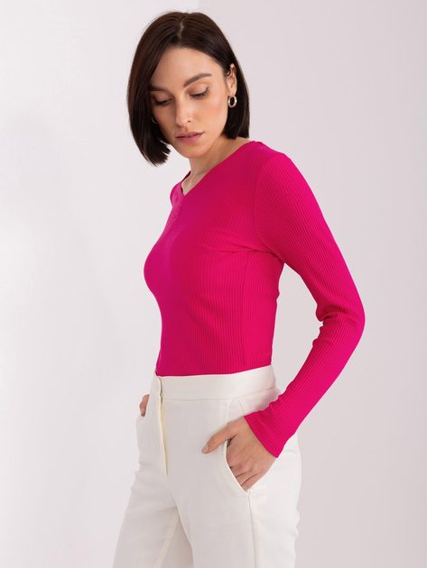 Hurt Fuksjowa bluzka z marszczeniem BASIC FEEL GOOD