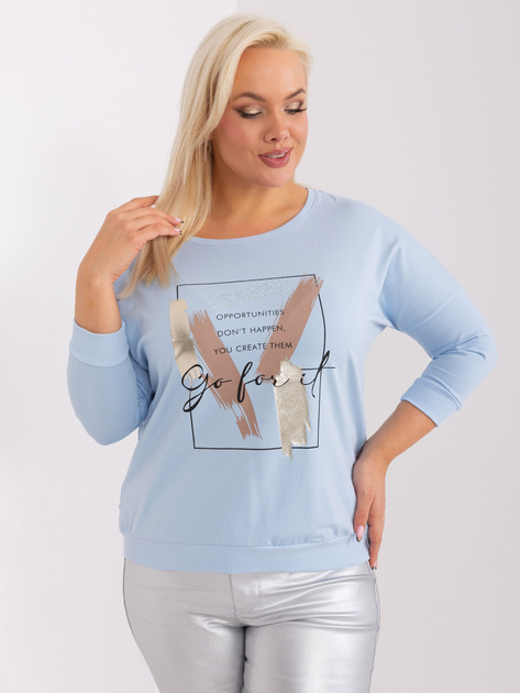 Hurt Jasnoniebieska bluzka plus size na co dzień